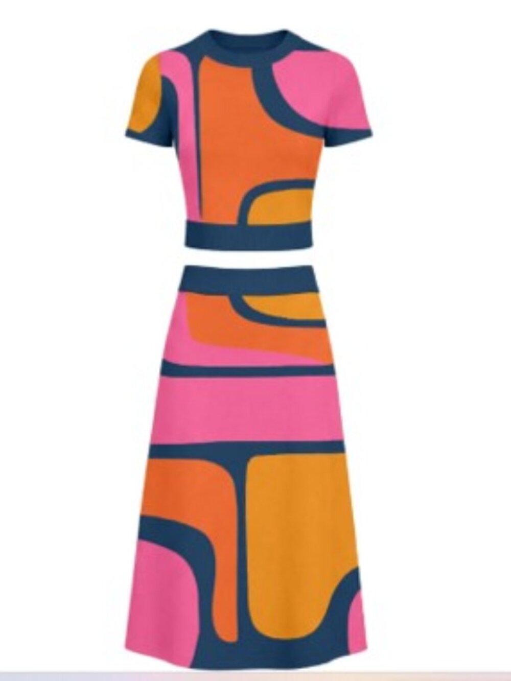 OxKnit Women's 70s Psychedelic Retro Knit Dress Set- Size M, NEW with TAGS